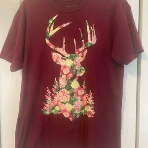 Floral Deer Graphic T-Shirt